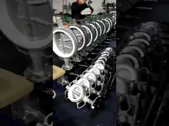 Corpo in acciaio inossidabile a motore di vermi e valvola a farfalla a tipo wafer con seduta in PTFE